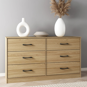<span class=keywords><strong>Commode</strong></span> étroite moderne avec 6 tiroirs pour le rangement de la chambre à coucher et du salon - Product Image 4