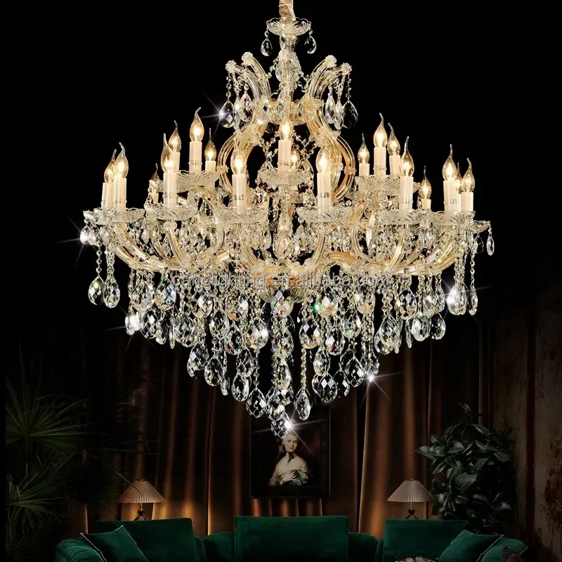 European modern maria theresa luxury chandelier crystal living room decoration hotel transparent crystal luster pendant lights