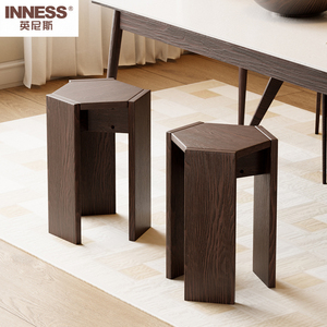 Inness Solid Wood Hexagonal <b>Stool</b> Stackable Living Room Side Table Household Furniture - Product Image 2