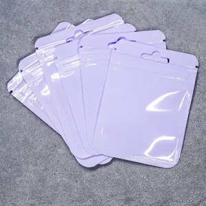 Small Size Transparent Sealed Pouch 9x12cm Thick Self Sealing Plastic Bag for Jewelry Making and Makeup Tools Macaron Purple - Product Image 1