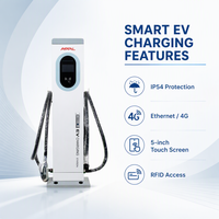 Station de recharge pour véhicules électriques AMPPAL 22KW/44KW AC380V, interfaces Type1/2/GB/T, nouvelle protection IP54, câble de 5 m, écran tactile de 5 pouces, Ethernet/4G