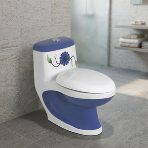 Inodoro de Una Pieza de Alta Gama con Aspecto de Mármol Moderno, Inodoro de Cerámica Sifónico Montado en el Suelo para Baño, Uso en Hoteles y Villas - Product Image 4