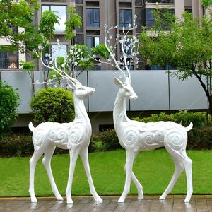 Современная металлическая скульптура для сада, коммерческая, большая, для отеля, из смолы, на заказ, из стекловолокна, нержавеющей стали, в виде животного, для улицы - Product Image 2