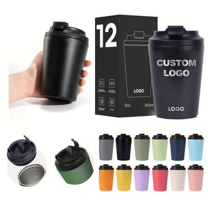 Wholesale Customized <b>Mini</b> 12oz Coffee Cup Portable Stainless Steel Insulated with <b>Scale</b> Water Custom Logo - Product Image 1