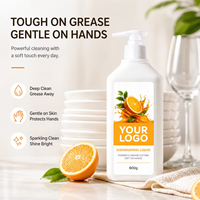 Liquide vaisselle parfumé aux agrumes, marque privée, écologique, détergent pour la cuisine, élimination des taches tenaces, nettoyant personnalisé OEM