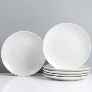 Platos de cena de cerámica modernos para hotel y restaurante, vajilla blanca lisa de porcelana, venta al por mayor - Product Image 3