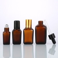 Flacons de sérum en verre givré ambré pour cosmétiques en gros, disponibles en 10 ml, 20 ml, 30 ml, 50 ml, 100 ml avec bouchons compte-gouttes