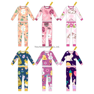 KERUI Neues Design Pyjama-Set für Babymädchen Langarm-Schlafshirt Hose mit Blumenmuster Zweiteiliges Pyjama-Outfit - Product Image 2