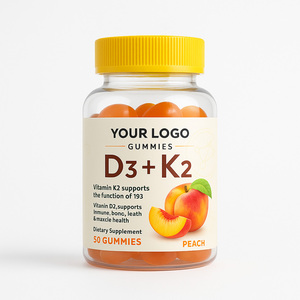 GMP-gecertificeerde vitamine D3 K2 gummies - 25 porties, geen synthetische kleurstoffen, voor de gezondheid van volwassenen - Product Image 1