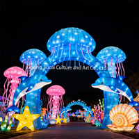 Lanterne chinoise personnalisée, lanterne océanique, lanterne imperméable à l'eau avec des animaux marins pour la décoration des parcs, des zoos et des aquariums en plein air - Vente chaude