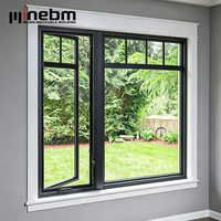 Ventana Americana Abatible Popular en EE. UU. con Rotura de Puente Térmico, Doble Vidrio y Rejillas Decorativas