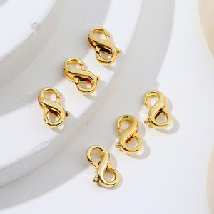 Collar de perlas hecho a mano con cierre doble de langosta en forma de ocho chapado en oro de 18 quilates y cierre de resorte, cierre de acabado B99 - Product Image 2