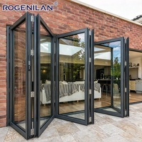 Puertas Plegables de Vidrio Doble con Aislamiento Acústico Rogenilan Florida, Puertas Plegables de Aluminio con Vidrio Low-E para Casas