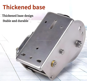 Treuil manuel en acier inoxydable à double vitesse 3200 LBS avec frein manuel, hauteur de <span class=keywords><strong>levage</strong></span> de 30 m, câble en acier pour remorque, <span class=keywords><strong>bateau</strong></span>, <span class=keywords><strong>sangle</strong></span> en <span class=keywords><strong>sangle</strong></span> de ceinture - Product Image 6