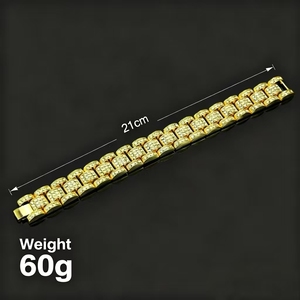 Hot Selling Popular Personalization Alloy Gold Silver Plated Chain <b>Bracelet</b> Hiphop Simple Versatile Light Luxury Men's <b>Bracelets</b> - Product Image 6