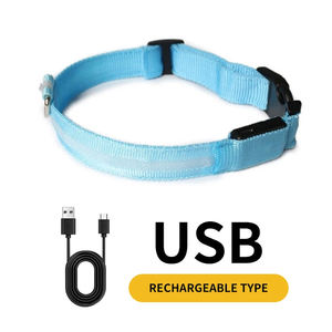 Collar de perro con luz LED que brilla en la oscuridad al por mayor ajustable, a rayas, brillante para seguridad nocturna y visibilidad - Product Image 5