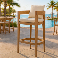 Ensemble de table et de chaises en teck moderne imperméable pour restaurant en plein air JEILI, meubles de dôme commerciaux pour hôtel, projet de villa en bord de mer