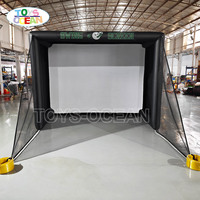 Écran de projection portable et durable pour simulateur de golf gonflable |   Pompe à air électrique pour structure de golf gonflable à montage rapide