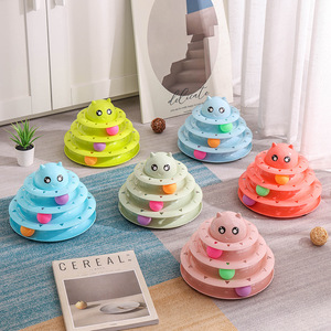 Jouet à roue tournante Youcheng pour chat, 3 niveaux, coloré, interactif, pour animaux de compagnie - Product Image 3