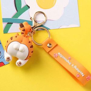 Porte-clés mignons en forme de fesses de chat, porte-clés créatifs en forme de chien Corgi de dessin animé, pendentifs de sac pour femmes, porte-clés pour filles, cadeaux de vacances pour étudiants et amoureux - Product Image 5