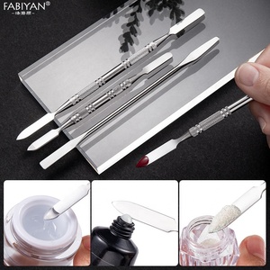 Espátula de acero inoxidable para mezclas de maquillaje, alta calidad, doble punta - Product Image 5