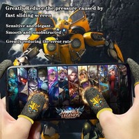 Guantes para Juegos PUBG Mobile, Cubierta de Pantalla Táctil Superconductora Sensible, Dedales de Fibra Plateada Resistentes al Sudor