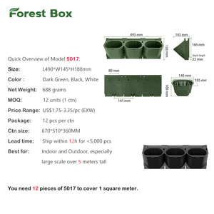Fioriera Verticale 3D Multistrato per Piante e Bonsai, Grande Vaso <span class=keywords><strong>da</strong></span> Parete, Fioriera a <span class=keywords><strong>Muro</strong></span>, Box Foresta - Product Image 2