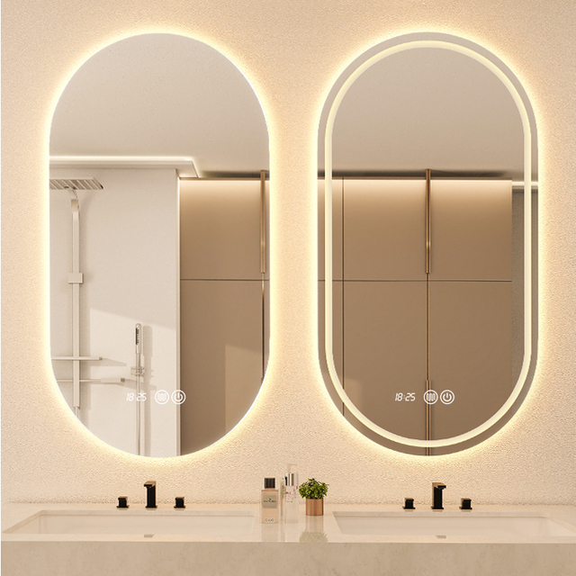 Luxury Popular Sensor Hand Touch Illuminated Oval Shape Intelligent LED Bathroom Decoration Smart Mirror