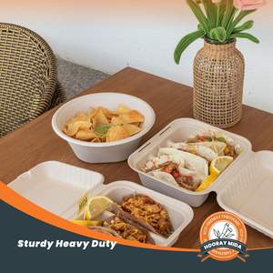 50 عبوة 32 أونصة من أوعية قصب السكر العميقة-الصديقه-الصديقه-أوعية قابلة للتحلل للاستعمال مرة واحدة للحساء والحلوى والثلج - Product Image 6