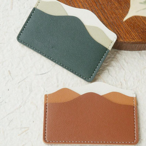 Porte-cartes/étui créatif en cuir PU de style japonais et coréen, motif petit sommet de montagne, de grande valeur, léger, pour cartes de visite - Product Image 4