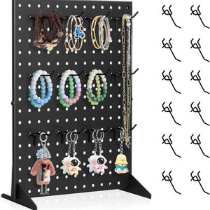 Expositor de Metal Perforado, Organizador de Escritorio para Joyería y Muñecas, Estilo Industrial, 13x17 Pulgadas - Product Image 5