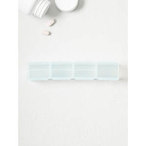 Large Capacity 4-Part <b>Pill</b> Storage <b>Box</b> Portable Brass PP and Aluminium <b>Pill</b> Case for <b>Daily</b> Use - Product Image 1