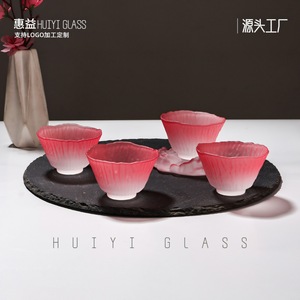 Taza de té Gaiwan de vidrio Huiyi, estilo chino, rosa esmerilado, reutilizable para uso en el hogar y la oficina. - Product Image 3