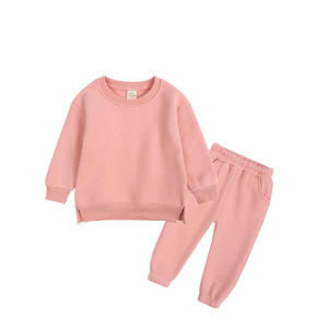 Ensemble de <span class=keywords><strong>Jogging</strong></span> 2 pièces pour garçons et filles, sweat-shirt d'hiver solide, <span class=keywords><strong>pantalon</strong></span> Long, sport chaud, survêtement pour enfants, vente en gros - Product Image 3