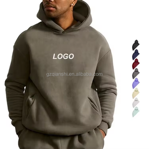 Hoodies épais et courts de haute qualité, personnalisables avec logo, en coton lourd 600-500 g/m², coupe oversize et carrée, unisexe - Product Image 4