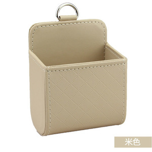高品质多功能真皮手工定制汽车出风口储物盒，用于手机、眼镜、数据线钥匙存储 - Product Image 5
