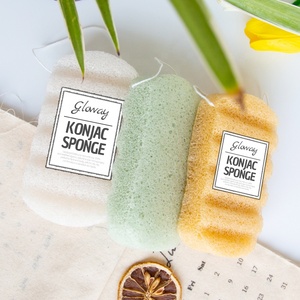 Gloway – éponge de bain pour le corps en <span class=keywords><strong>Konjac</strong></span>, 100% naturel, Rectangle à base de plantes, charbon de bois noir, 7 couleurs au choix, offre spéciale - Product Image 1