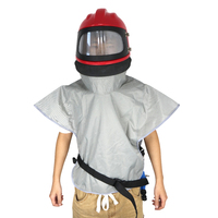 Casque de sablage ABS de style européen certifié CE, anti-éclaboussures, anti-poussière abrasive, avec lentille PVC double couche