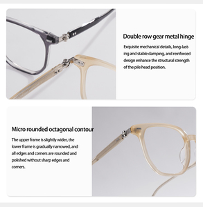 Montura de Gafas Unisex de Acetato, Retro, con Protección Anti Luz Azul, Gafas Ópticas Negras, Beige, Grises, Transparentes, Gafas de Prescripción a la Moda - Product Image 5