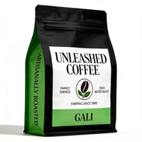 Sachet d'emballage pour café spécial, imprimé sur mesure, noir mat, à fond plat, avec soufflet vert citron et bande de fermeture éclair à déchirure, vente en gros