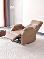 Fauteuil de massage électrique multifonctionnel en cuir véritable pour salon, fauteuil inclinable individuel de première classe, style capsule, luxe léger