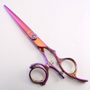 Gravé Violet Poignée Rotative <span class=keywords><strong>Ciseaux</strong></span> <span class=keywords><strong>De</strong></span> Coupe <span class=keywords><strong>De</strong></span> Cheveux Professionnel 6 Pouces <span class=keywords><strong>Ciseaux</strong></span> <span class=keywords><strong>De</strong></span> Coiffeur - Product Image 1