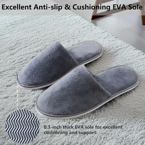 6 Pairs Disposable for Guest Non Slip Spa <b>Slides</b> Washable Comfort All Seasons House Shoes Hotel <b>Indoor</b> Faux Fur Lining - Product Image 6