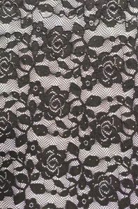 Elastic Rose Flower Design <strong>Heavy</strong> <strong>Lace</strong> <strong>Fabric</strong> With Beads and Sequins - Product Image 3