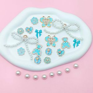 Breloques de chaussures en perles scintillantes pour sandales sabots, accessoires en perles motif ours et fleur pour femmes, breloques de décoration de chaussures DIY pour filles - Product Image 2