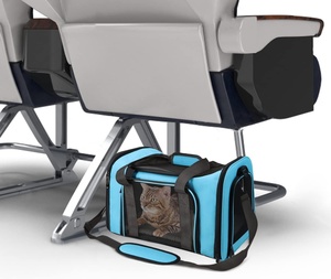 Petit sac de transport <span class=keywords><strong>pour</strong></span> <span class=keywords><strong>chat</strong></span> et chiot, 15 lb, approuvé par les compagnies aériennes, souple, pliable, en polyester (lot de 2) - Product Image 4