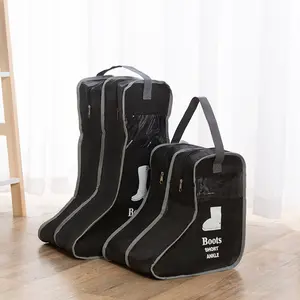 Custom LOGO Travel Shoes Bag Shoes Storage Box Portable Home Boot Storage Bag Visible Dust-Proof Boot Covers