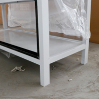 Étagère à médicaments en acier inoxydable avec système de porte coulissante entièrement fermée, armoire de rangement robuste en acier inoxydable transparent