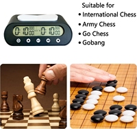 Timer Portabel Multifungsi dengan Fitur Delay dan Bonus Time, Jam Catur Digital Warna Hitam Dasar