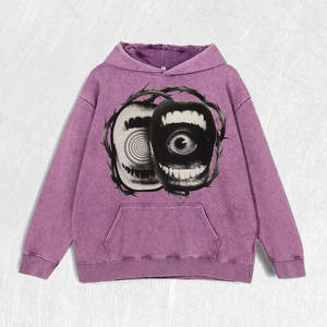 Felpa <span class=keywords><strong>con</strong></span> <span class=keywords><strong>Cappuccio</strong></span> Effetto Vintage <span class=keywords><strong>con</strong></span> Grafica Sorridente - Occhio, 100% Cotone, 6 Colori, Magazzino USA - Product Image 5